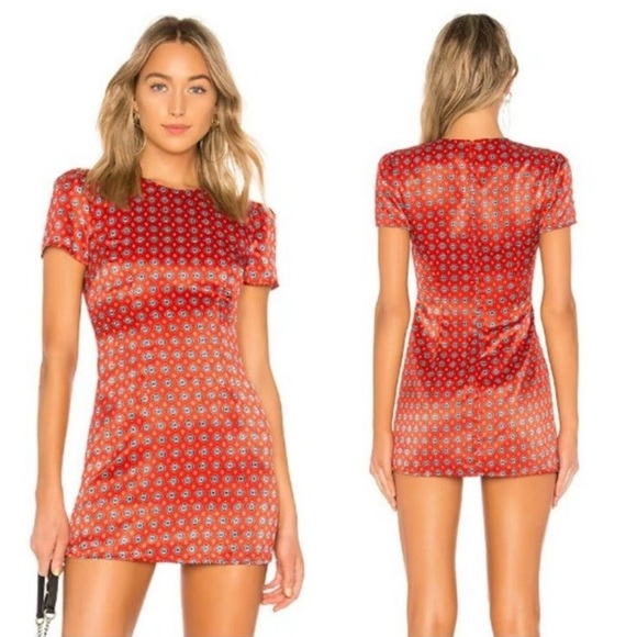 House of Harlow 1960 x REVOLVE Sofia Dress - Red Geo Tile - Picture 1 of 3